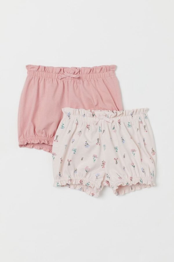 H&M 2-Pack Puff Pants Light Pink/Floral