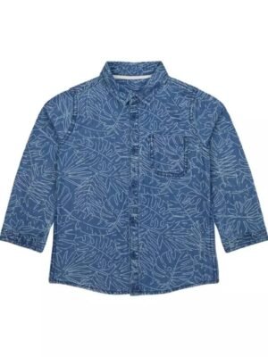 Mothercare Blue & White Printed Long Sleeve Casual Shirt