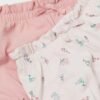 H&M 2-Pack Puff Pants Light Pink/Floral