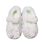 Mothercare Fur Lined Pink Bow Slippers