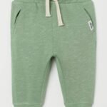 H&M Cotton Joggers Light Green
