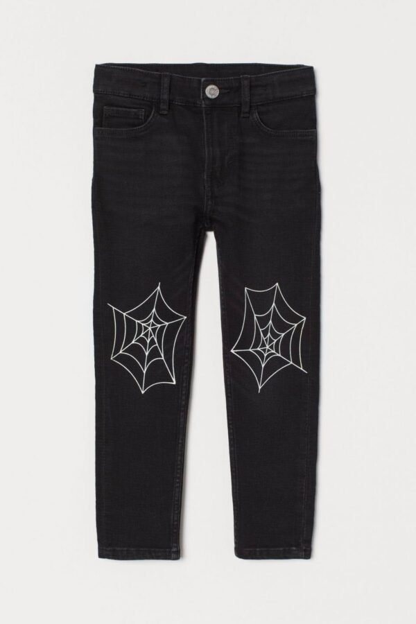 H&M Skinny Fit Jeans Black Glow-in-the-Dark