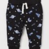 H&M Patterned Sweat Pants Black Space