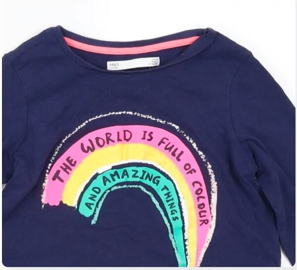 Marks & Spencer Girls Blue Cotton Pullover T-Shirt