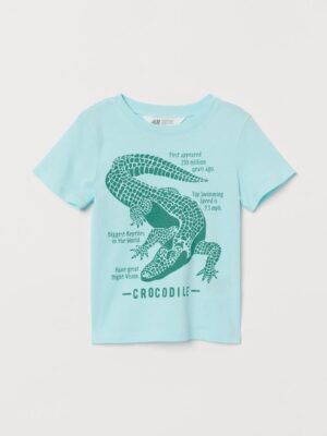 H&M Light Blue Crocodile T-Shirt