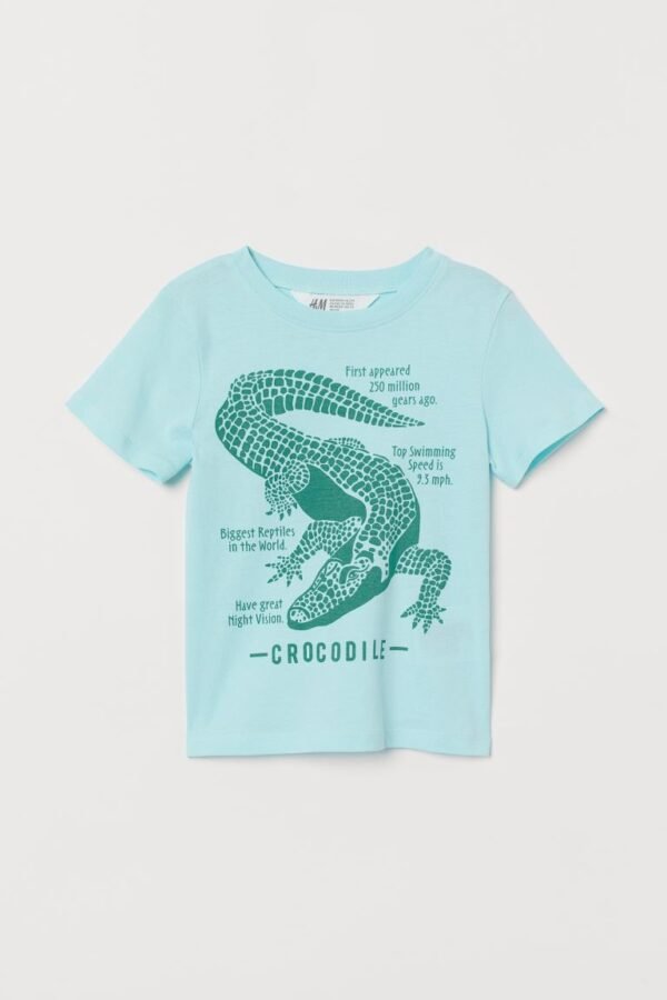 H&M Light Blue Crocodile T-Shirt
