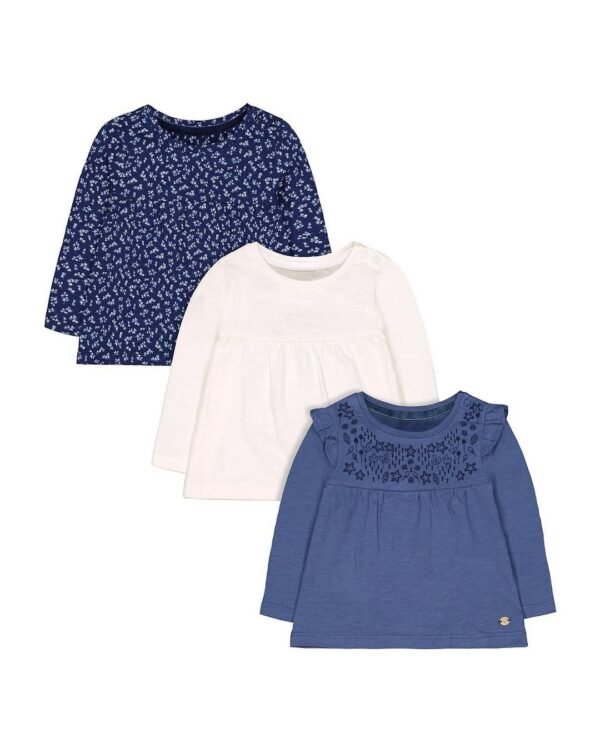Mothercare T shirts Blue Embroidered Pack of 3