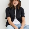 H&M Short-Sleeved Cotton Black Shirt