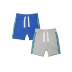 Mothercare Boys Shorts Contrast Taping Pack Of 2 Blue Grey