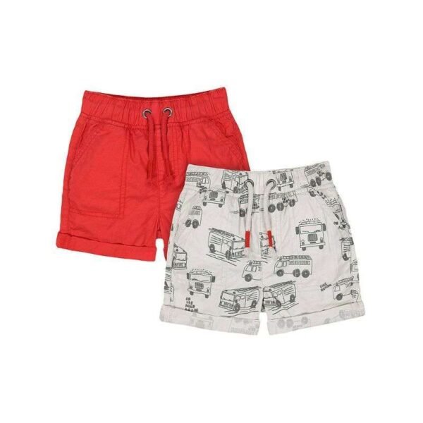 Mothercare Boys Red Alert Poplin Shorts 2 Pack
