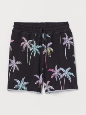 H&M Sweatshirt Black Palm Trees Shorts