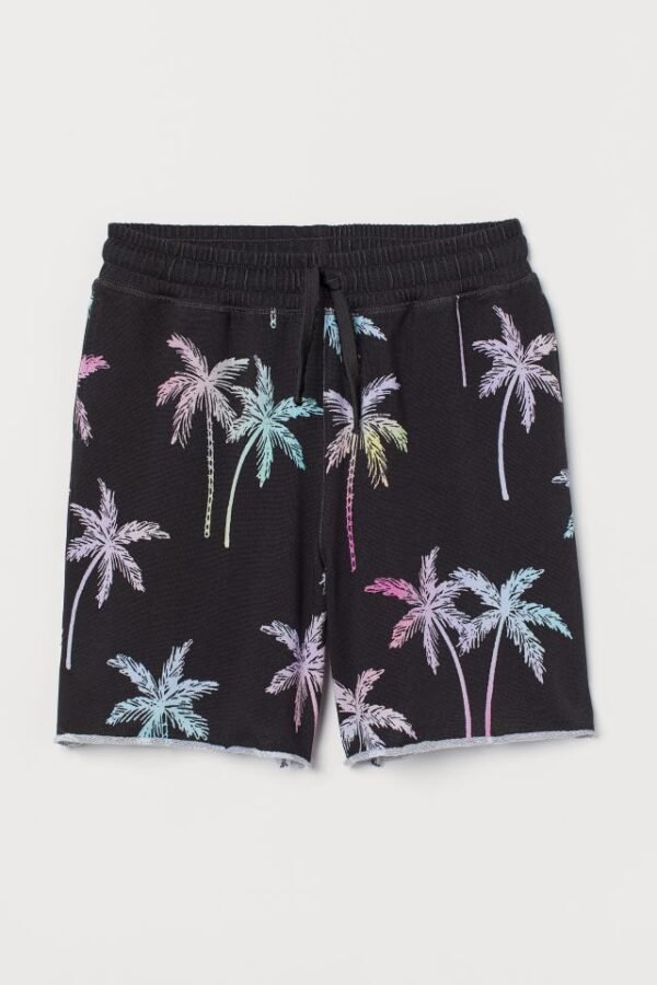 H&M Sweatshirt Black Palm Trees Shorts