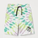 H&M Sweat Shirt Natural White Tie-Dye Shorts