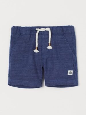 H&M Slub-Weave Blue Shorts