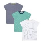 Mothercare Mothercare Surfer, Aqua And Stripe T-Shirts - 3 Pack