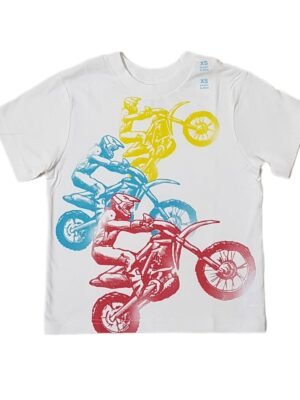 The Children's Place White 3 Bicycles Print T-Shirt