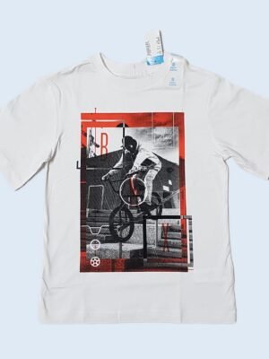The Children's Place White with Bicycle Print T-Shirt