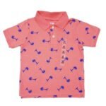 The Children's Place Pink with Blue Palm Tree Polo T-Shirt
