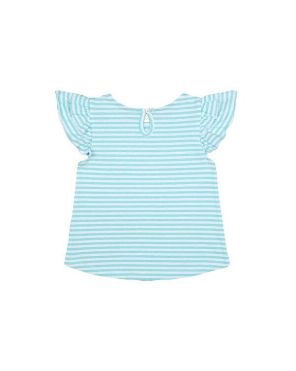 MOTHERCARE Striped Crew-Neck T-shirt with Ruffled Sleeves
