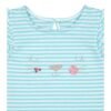 MOTHERCARE Striped Crew-Neck T-shirt with Ruffled Sleeves