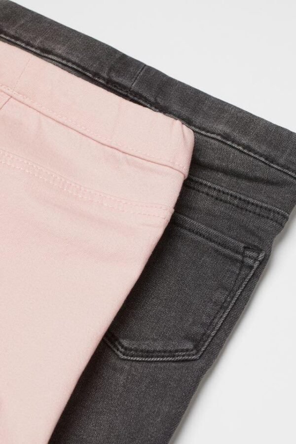 H&M 2-pack Treggings Grey Black Light pink