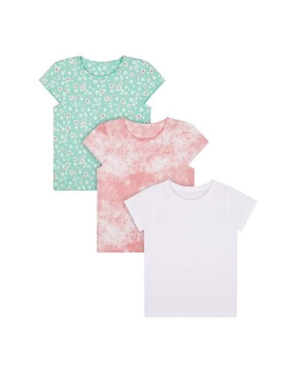 Mothercare Girls Pure Cotton Top (Multicolor, Pack of 3)