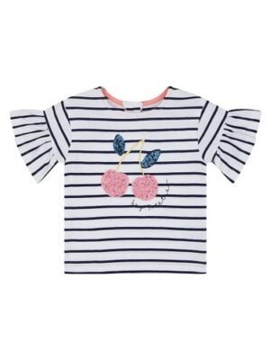Mothercare Striped Cherry T-Shirt With Sequins