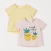 H&M 2-pack Cotton Tops Light Pink & Pineapple