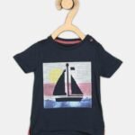 Mothercare Navy Blue Ship Sequins T-Shirt