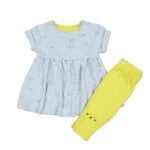 Mothercare Girls Tights Grey & Green Suit