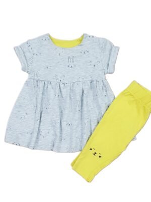 Mothercare Girls Tights Grey & Green Suit