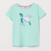 H&M Tee Light Turquoise Turtle T-Shirt