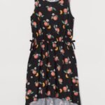 H&M Jersey Crêpe Dress Black/Peaches