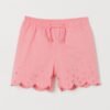 H&M Embroidered jersey shorts Pink