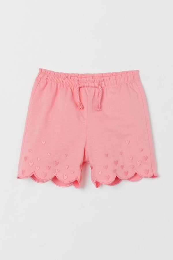 H&M Embroidered jersey shorts Pink