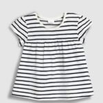 NEXT UK B&W Striped Short-Sleeve Shirt