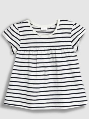 NEXT UK B&W Striped Short-Sleeve Shirt