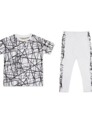 Mothercare White Stripe T-Shirt & Capri