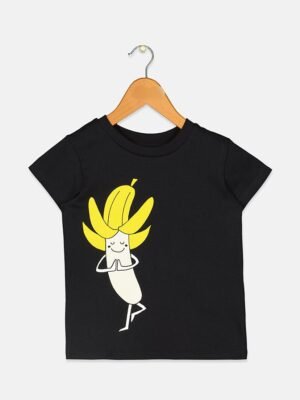 Mothercare Funny Banana Strip Black T-Shirt