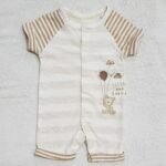 Mothercare White & Brown Romper Little & Loved