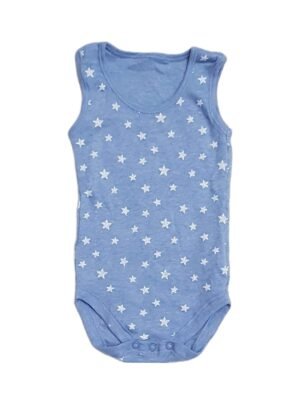 Blue With White Stars Sleeveless Bodysuit