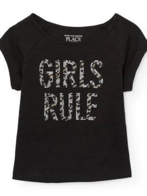 The Children's Place Girls Rules Black T-Shirt