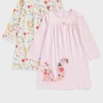 Mothercare - 2pc-Set Girls Woodland Nightdresses