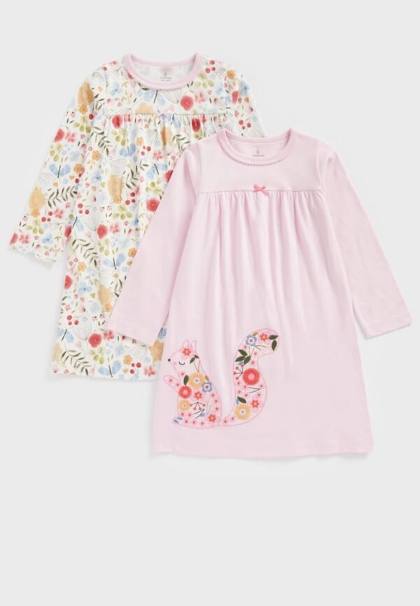 Mothercare - 2pc-Set Girls Woodland Nightdresses