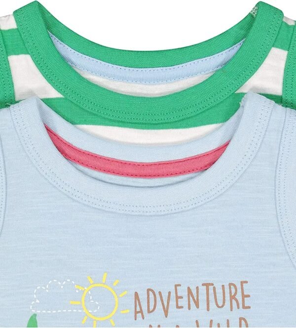 Mothercare Boys Sleeveless T-Shirt Slogan Print - Pack Of 2 - Multicolor