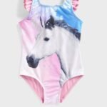 Mothercare Multi Colors Horse Swimsuit