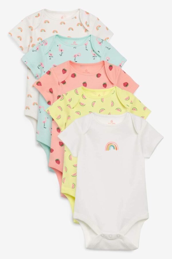 NEXT UK Pack of 5 Rainbow Body Suits