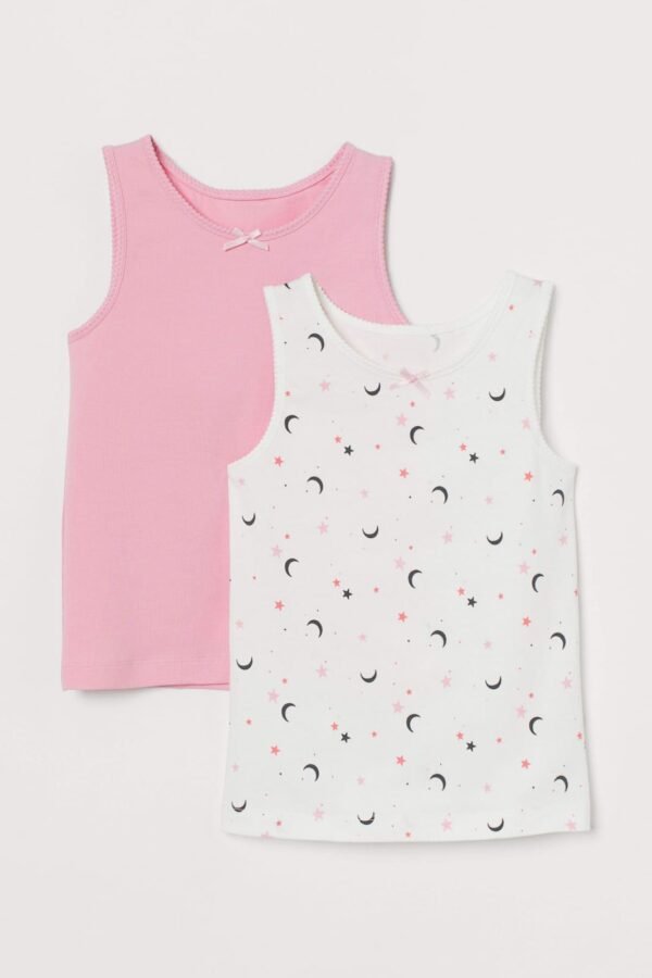 H&M 2-Pack Vest Tops Natural White/Stars