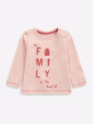 Mothercare Girls Full Sleeves T-Shirt Text Print - Pink
