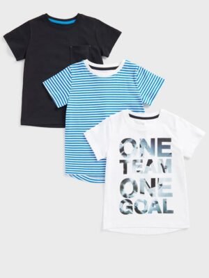 Mothercare One Team 3 Pack Assorted T-Shirts